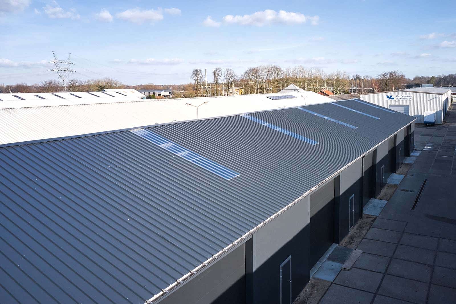 Droneshot van Flexhal voor Van Leeuwen Vastgoed