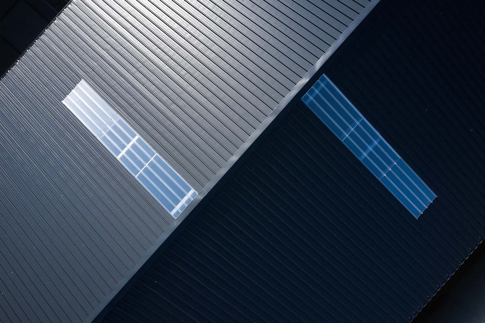 Dak van de Flexhal met transparante panelen voor Van Leeuwen Vastgoed