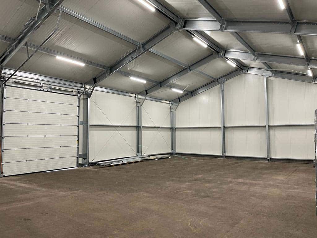 Flexhal - Green Inspiration - binnenkant met overheaddeur