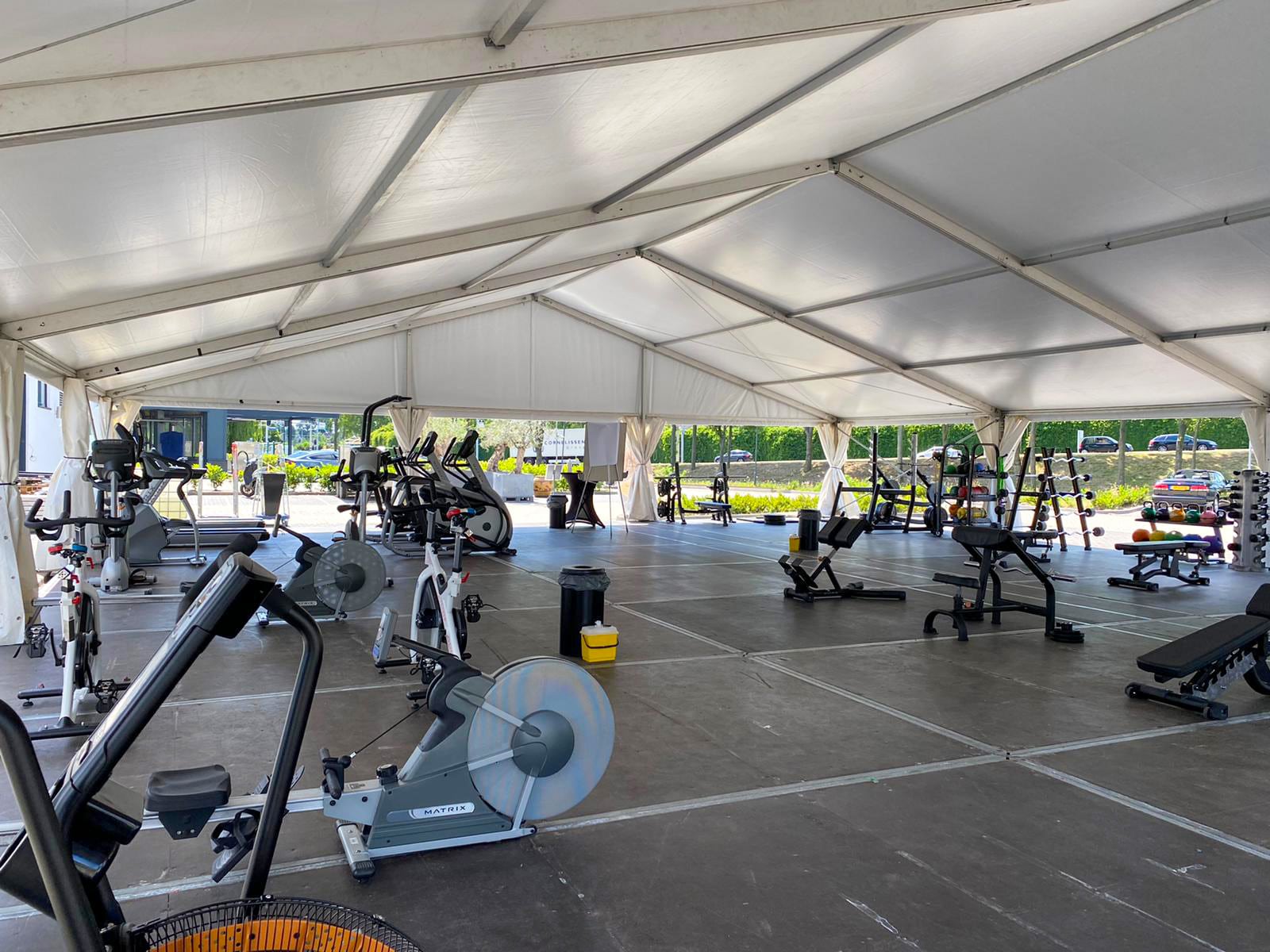 Een tijdelijke sporthal als fitnessclub
